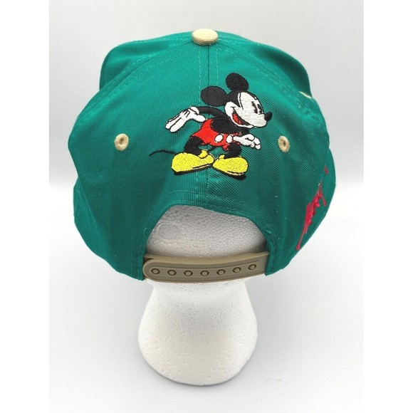 Vintage Disney Universal Mickey & Co Teal Brown Snapback Hat Cap Mickey Mouse - Picture 2 of 8